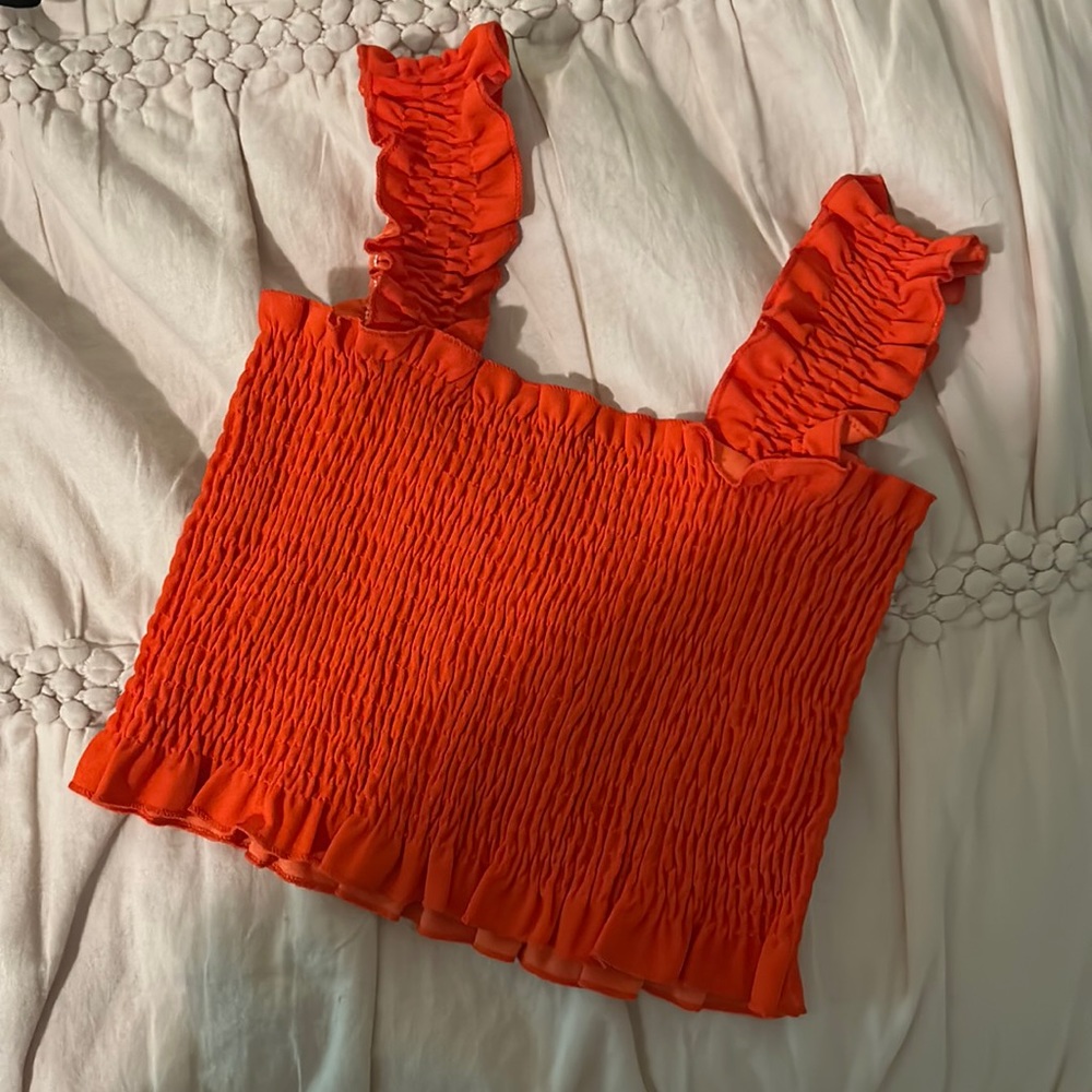 cropped orange tank